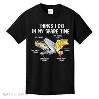 Things I Do In My Spare Time Funny Fishing Kids T-Shirt thumb 0