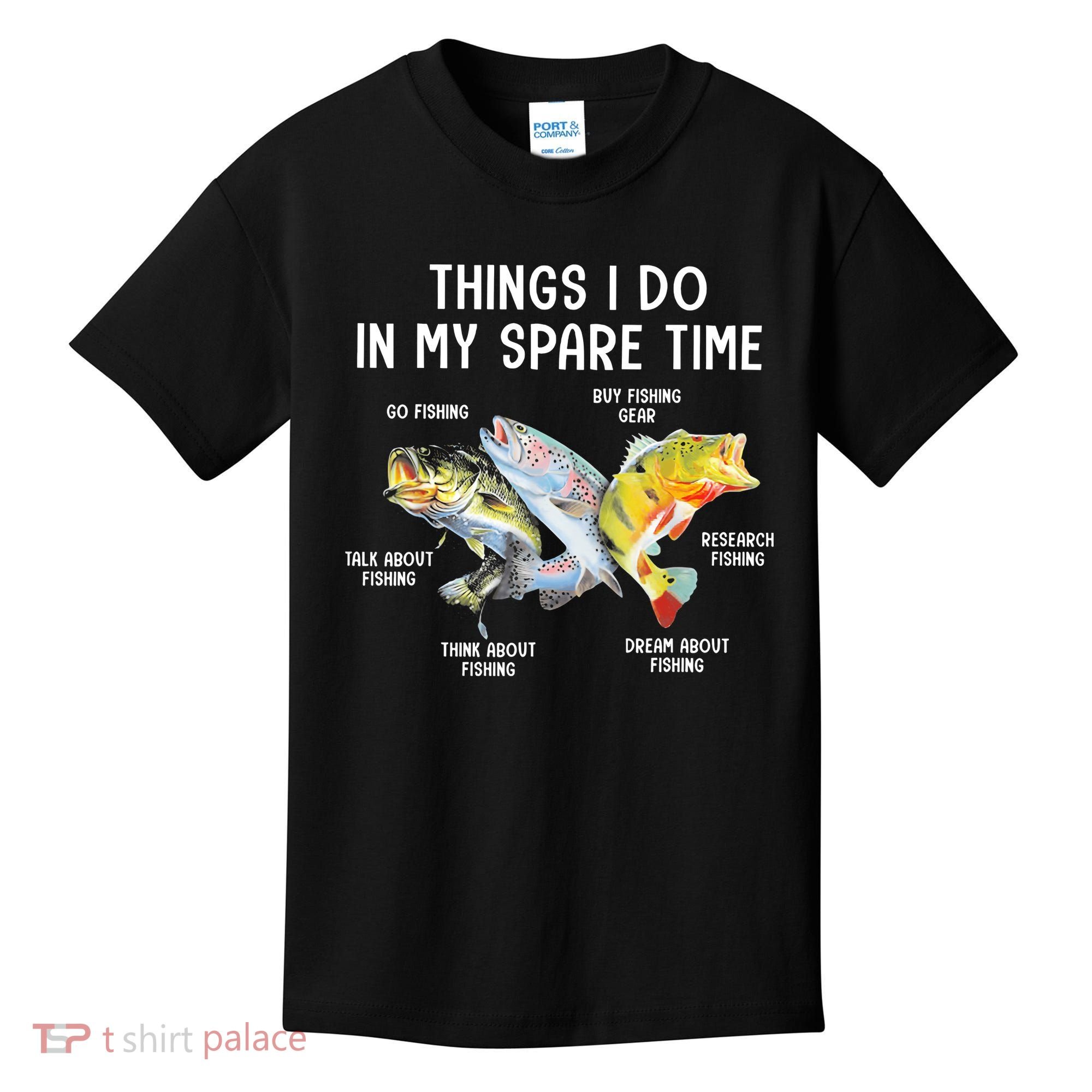 Things I Do In My Spare Time Funny Fishing Kids T-Shirt