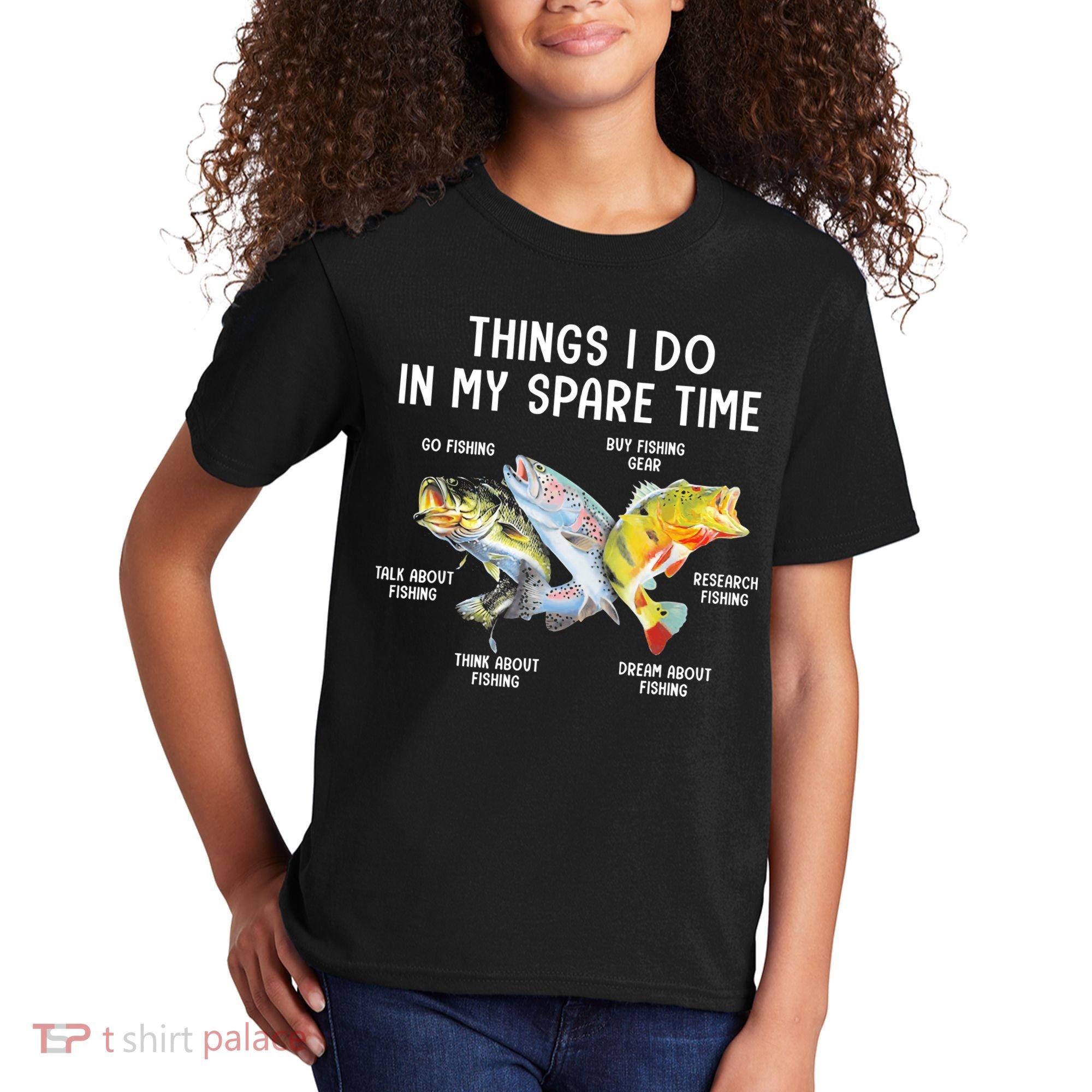 Things I Do In My Spare Time Funny Fishing Kids T-Shirt