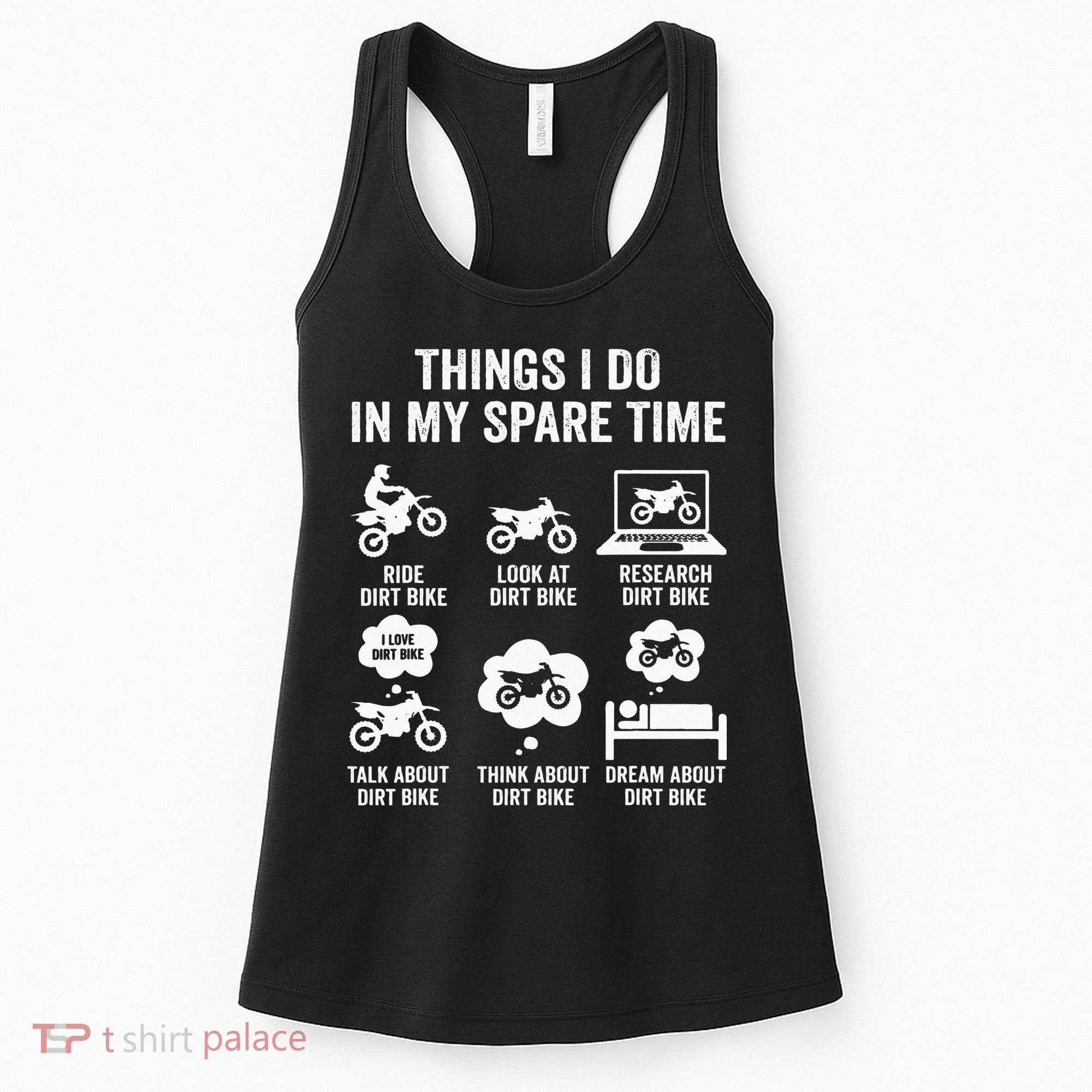 Things I Do In My Spare Time Funny Dirt Bike Motocross Biker Women's Tank Top