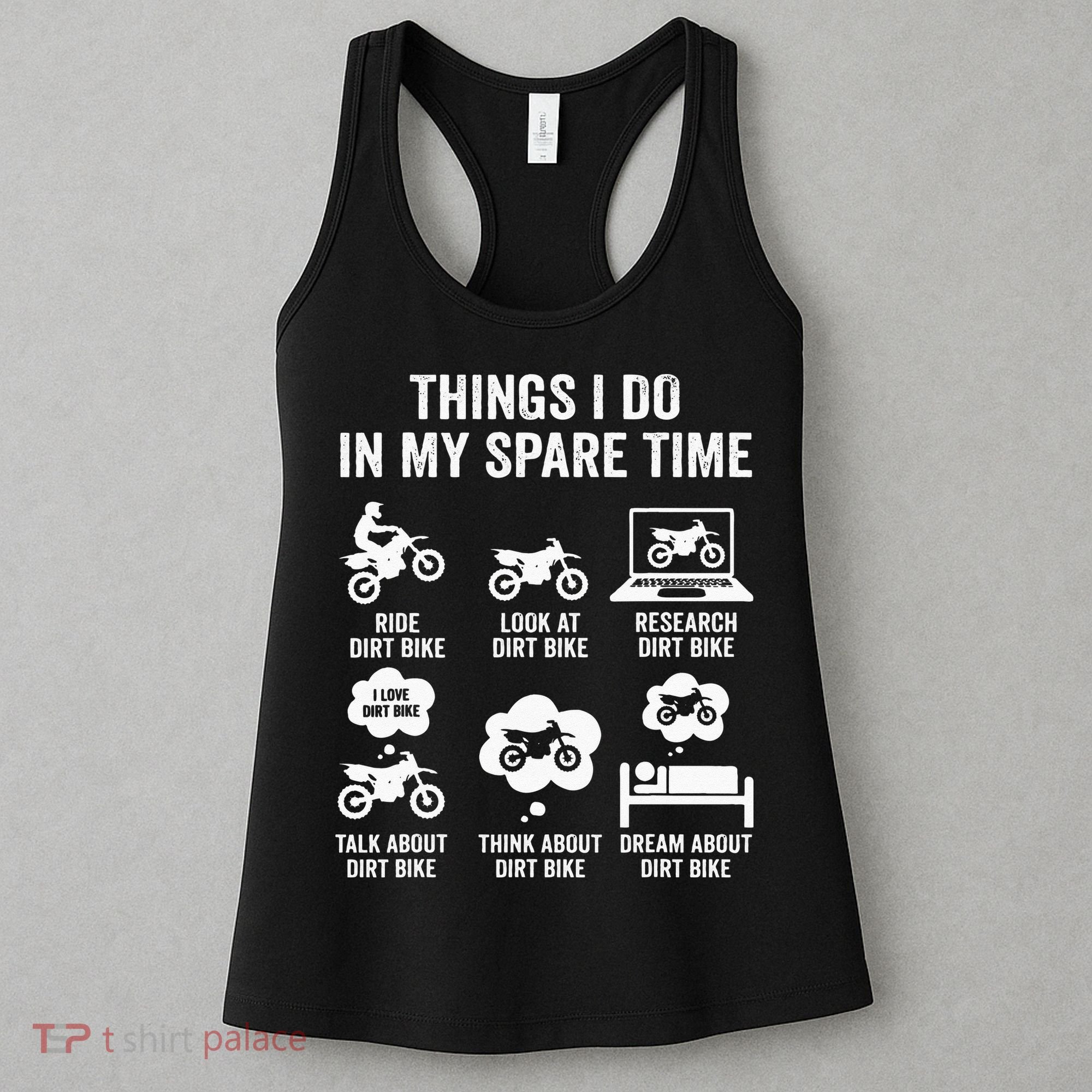Things I Do In My Spare Time Funny Dirt Bike Motocross Biker Women's Tank Top