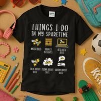 Things I Do In My Spare Time Beekeeper Beekeeping Apiarist Kids T-Shirt thumb 3
