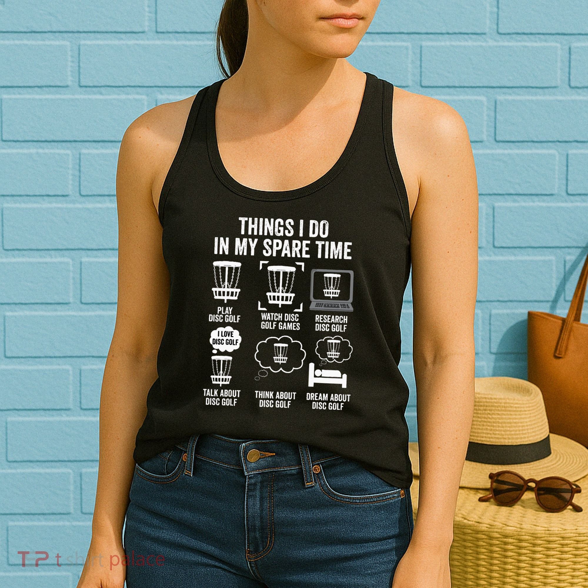 Things I Do In My Spare Time Disc Golf funny Gift Player Women's Tank Top