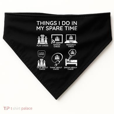 Things I Do In My Spare Time Chess Player USA-Made Doggie Bandana