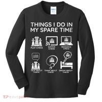 Things I Do In My Spare Time Chess Player Kids Long Sleeve Shirt thumb 0