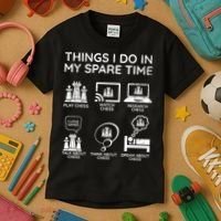 Things I Do In My Spare Time Chess Player Kids T-Shirt thumb 3
