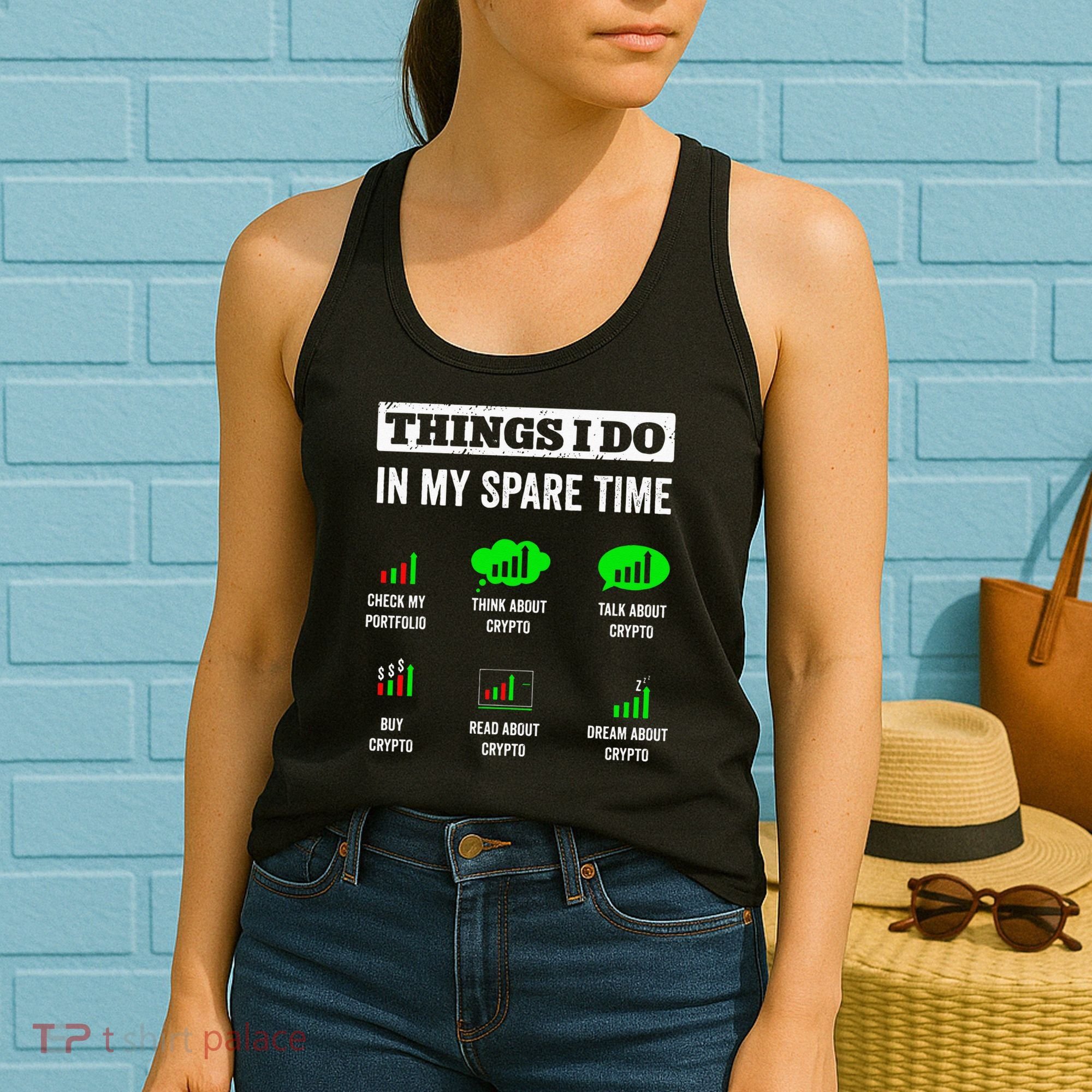 Things I Do In My Spare Time Trading Funny Crypto Investing Women's Tank Top