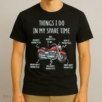 Things I Do In My Spare Time Motorcycle Biker Rider Riding T-Shirt thumb 3