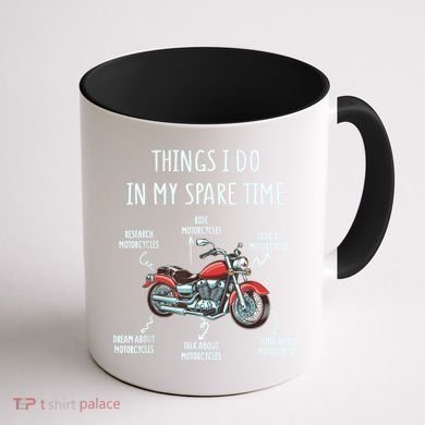 Things I Do In My Spare Time Motorcycle Biker Rider Riding Coffee Mug back