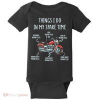 Things I Do In My Spare Time Motorcycle Biker Rider Riding Baby Bodysuit thumb 0