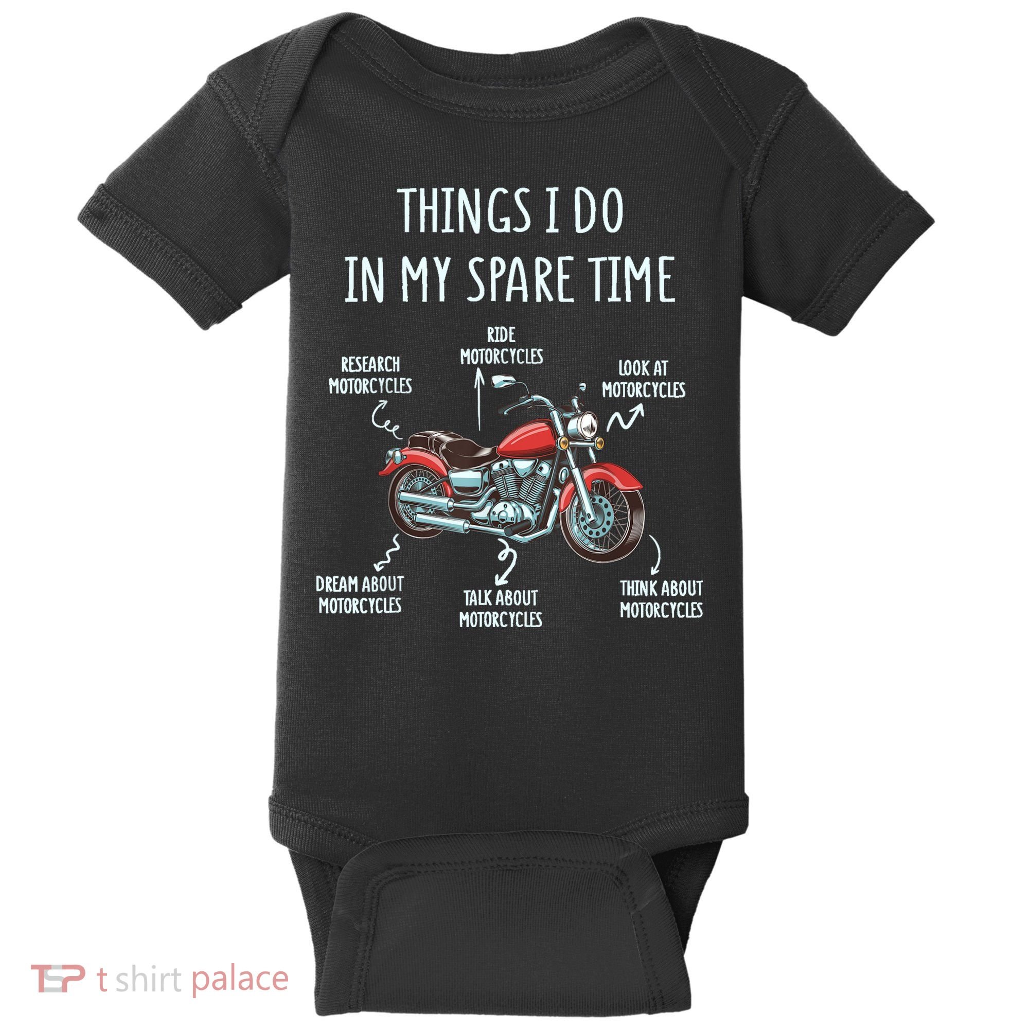 Things I Do In My Spare Time Motorcycle Biker Rider Riding Baby Bodysuit