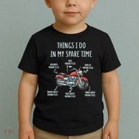 Things I Do In My Spare Time Motorcycle Biker Rider Riding Toddler T-Shirt thumb 2