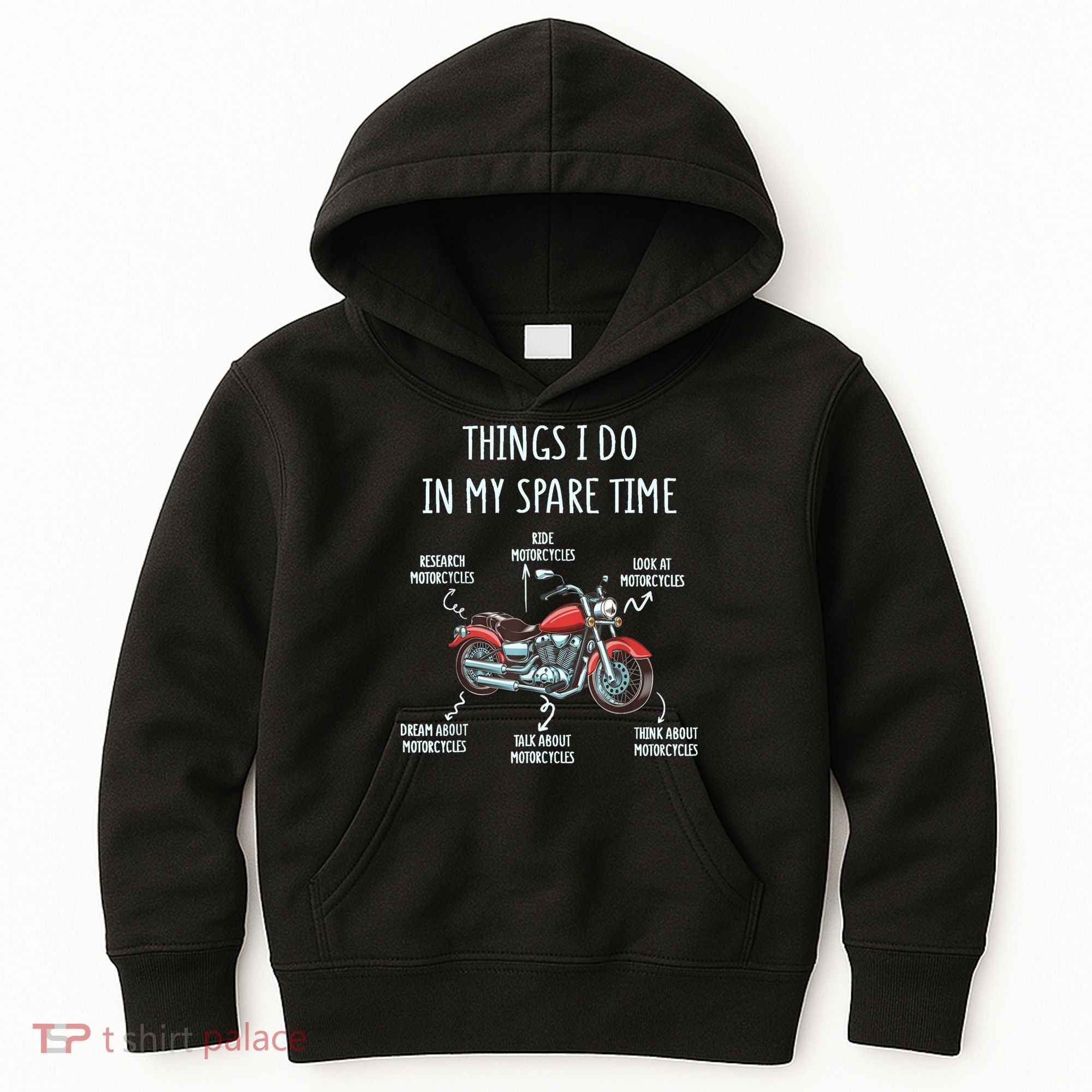 Things I Do In My Spare Time Motorcycle Biker Rider Riding Kids Hoodie