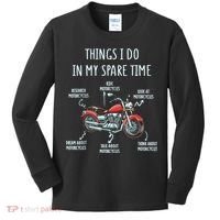Things I Do In My Spare Time Motorcycle Biker Rider Riding Kids Long Sleeve Shirt thumb 0