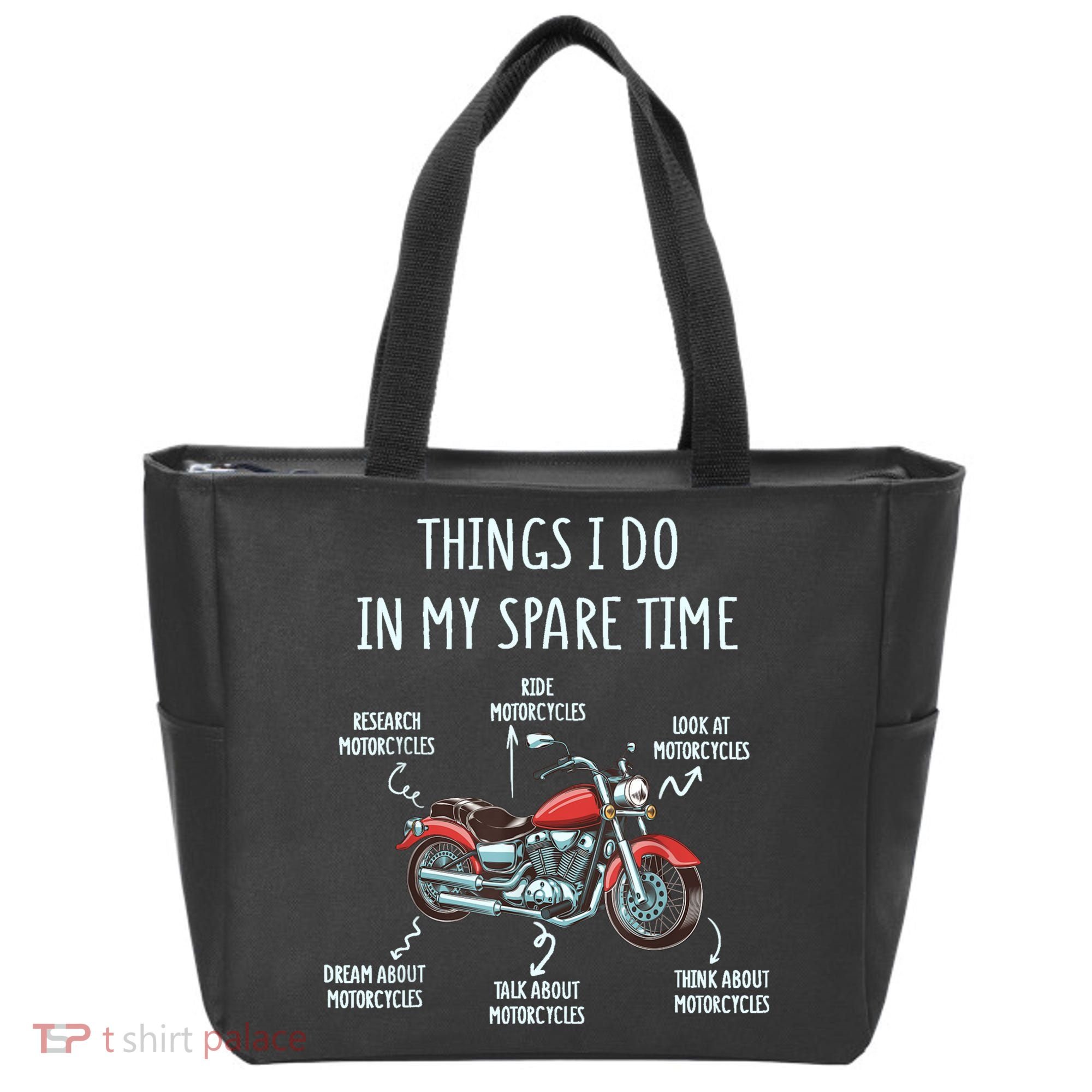 Things I Do In My Spare Time Motorcycle Biker Rider Riding Tote Bag