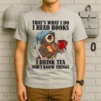 Thats I Do I Read Books Drink Tea And Know Things Funny Owl T-Shirt thumb 6