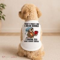 Thats I Do I Read Books Drink Tea And Know Things Funny Owl Doggie Tank thumb 2