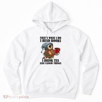 Thats I Do I Read Books Drink Tea And Know Things Funny Owl Hoodie thumb 0