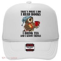 Thats I Do I Read Books Drink Tea And Know Things Funny Owl Hat thumb 0