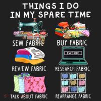 Things I Do In My Spare Time Sew Fabric Sewing Quilting Hat thumb 2