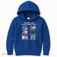 Things I Do In My Spare Time Sew Fabric Sewing Quilting Kids Hoodie thumb 0