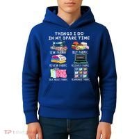 Things I Do In My Spare Time Sew Fabric Sewing Quilting Kids Hoodie thumb 4