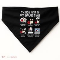 Things I Do Spare Time Bowling Funny Bowler USA-Made Doggie Bandana thumb 0