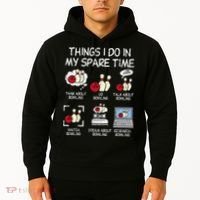 Things I Do Spare Time Bowling Funny Bowler Hoodie thumb 2