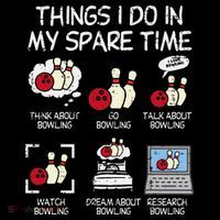 Things I Do Spare Time Bowling Funny Bowler Women's Hoodie thumb 2