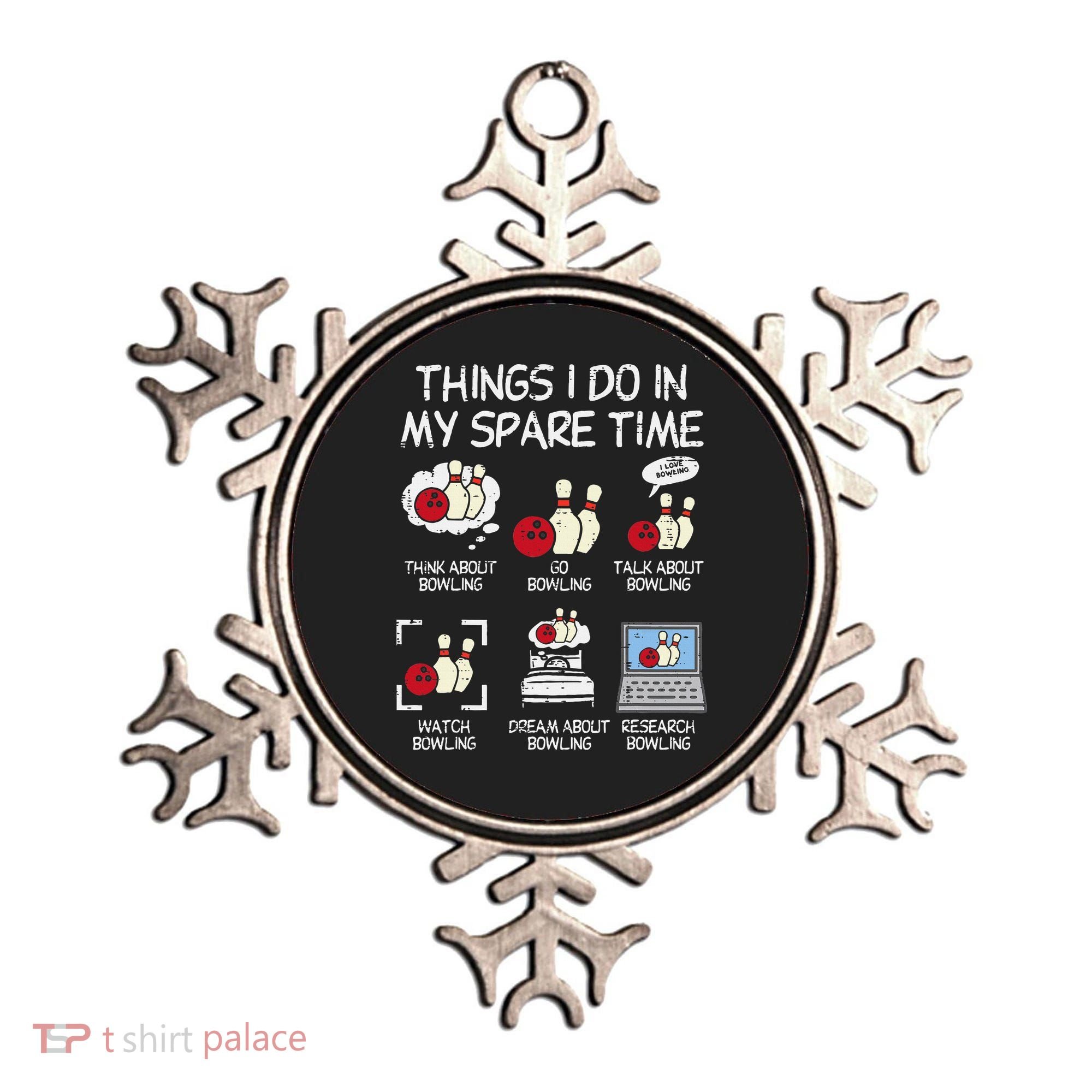 Things I Do Spare Time Bowling Funny Bowler Ornament
