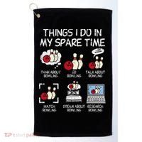 Things I Do Spare Time Bowling Funny Bowler Golf Towel thumb 0