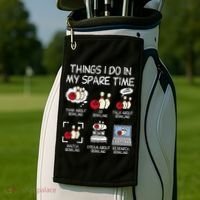 Things I Do Spare Time Bowling Funny Bowler Golf Towel thumb 2