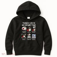 Things I Do Spare Time Bowling Funny Bowler Kids Hoodie thumb 0