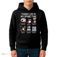 Things I Do Spare Time Bowling Funny Bowler Kids Hoodie thumb 4