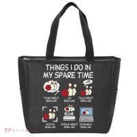 Things I Do Spare Time Bowling Funny Bowler Tote Bag thumb 0