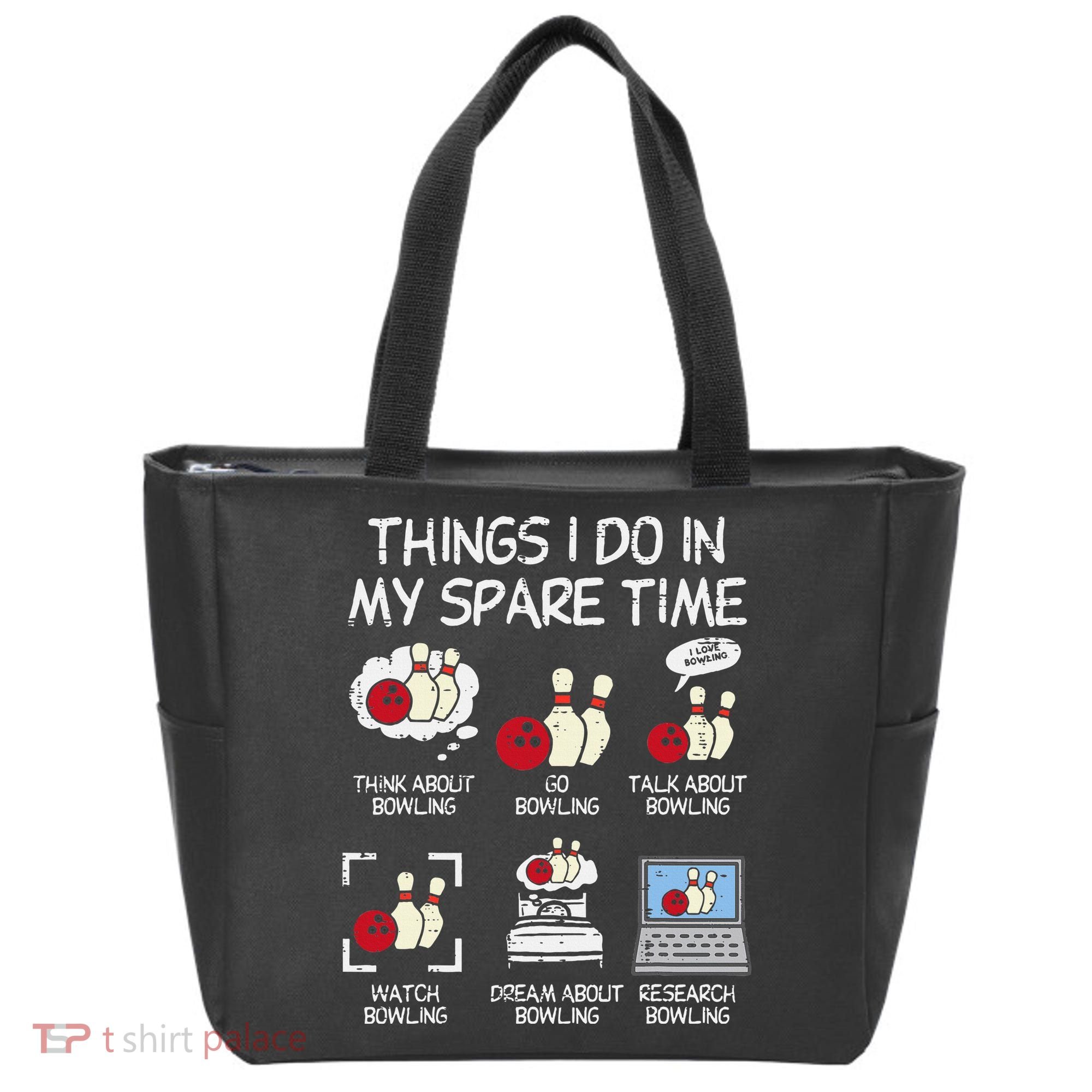 Things I Do Spare Time Bowling Funny Bowler Tote Bag