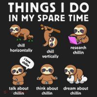 Things I Do In My Spare Time Chilling Sloth Cute Kawaii Beanie thumb 2