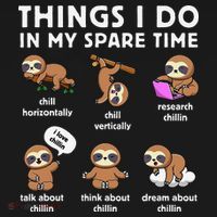 Things I Do In My Spare Time Chilling Sloth Cute Kawaii Women's Hoodie thumb 2