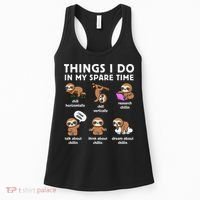 Things I Do In My Spare Time Chilling Sloth Cute Kawaii Women's Tank Top thumb 0