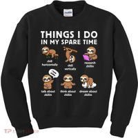 Things I Do In My Spare Time Chilling Sloth Cute Kawaii Kids Sweatshirt thumb 0