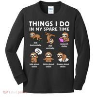 Things I Do In My Spare Time Chilling Sloth Cute Kawaii Kids Long Sleeve Shirt thumb 0