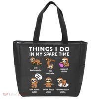 Things I Do In My Spare Time Chilling Sloth Cute Kawaii Tote Bag thumb 0