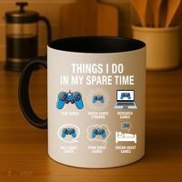 Things I Do In My Spare Time Funny Video Games Xmas Gamers Gift Coffee Mug thumb 4