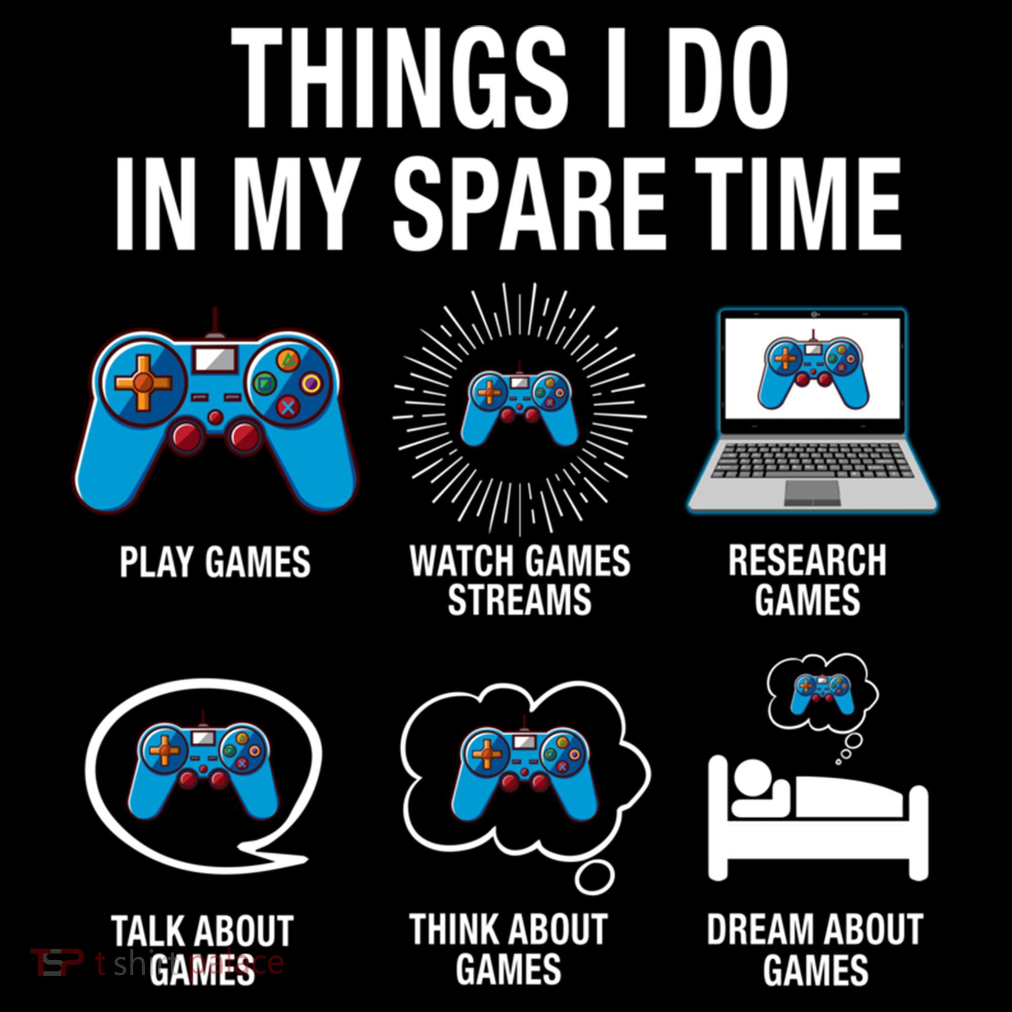 Things I Do In My Spare Time Funny Video Games Xmas Gamers Gift Coffee Mug