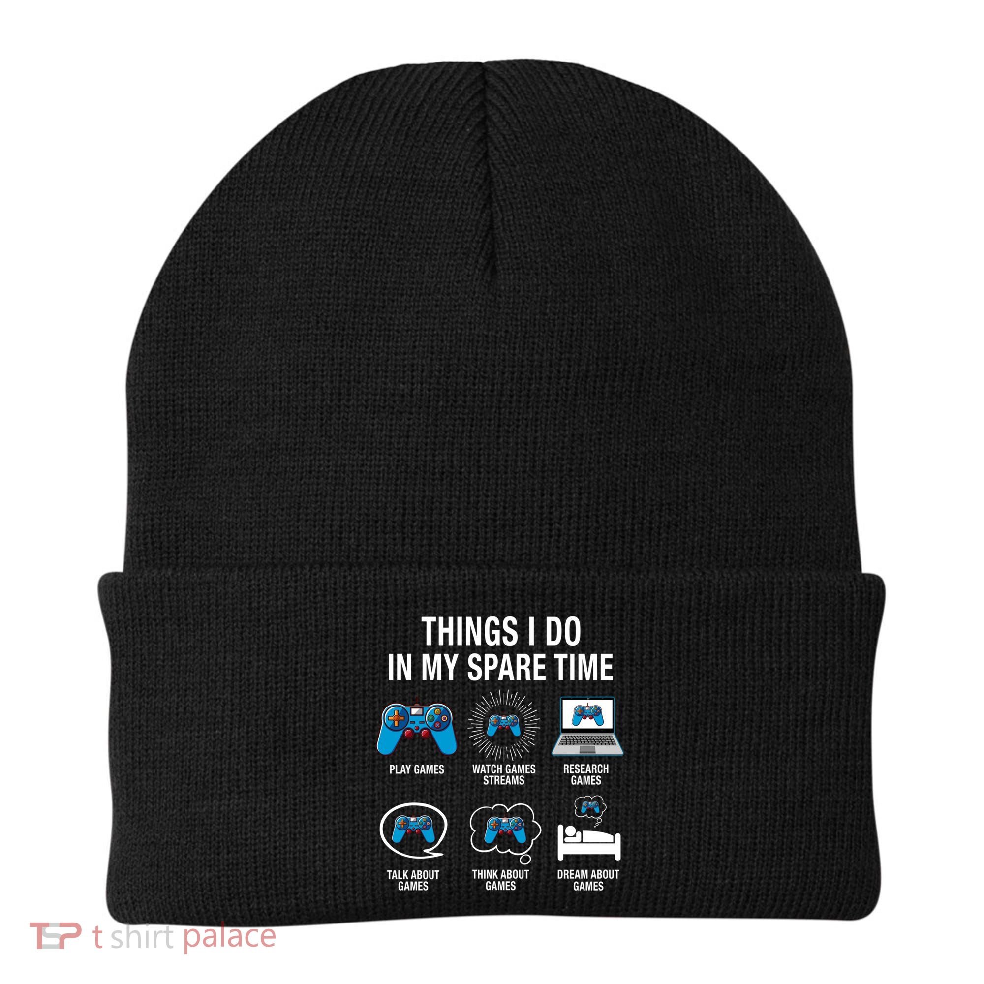 Things I Do In My Spare Time Funny Video Games Xmas Gamers Gift Beanie