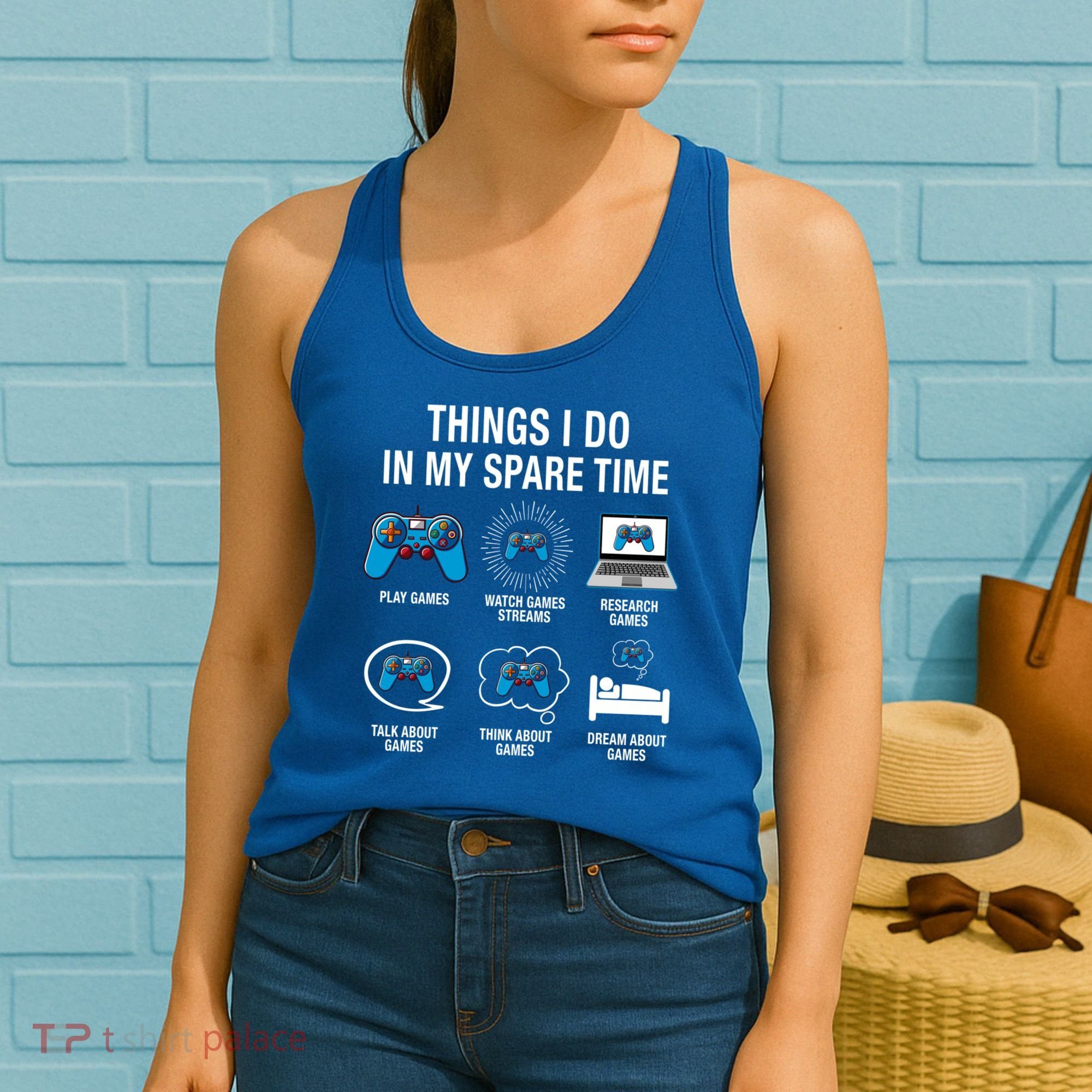 Things I Do In My Spare Time Funny Video Games Xmas Gamers Gift Women's Tank Top