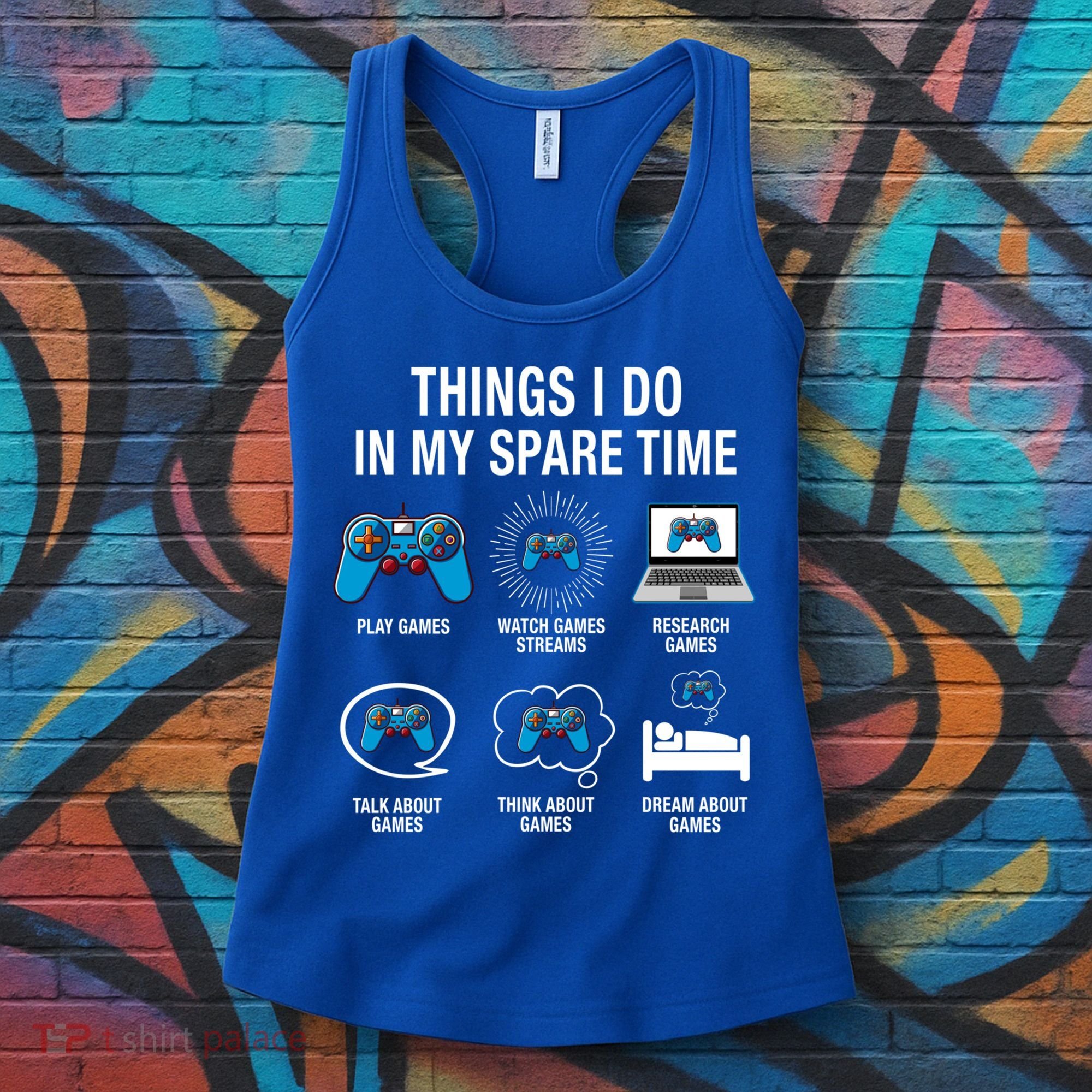 Things I Do In My Spare Time Funny Video Games Xmas Gamers Gift Women's Tank Top
