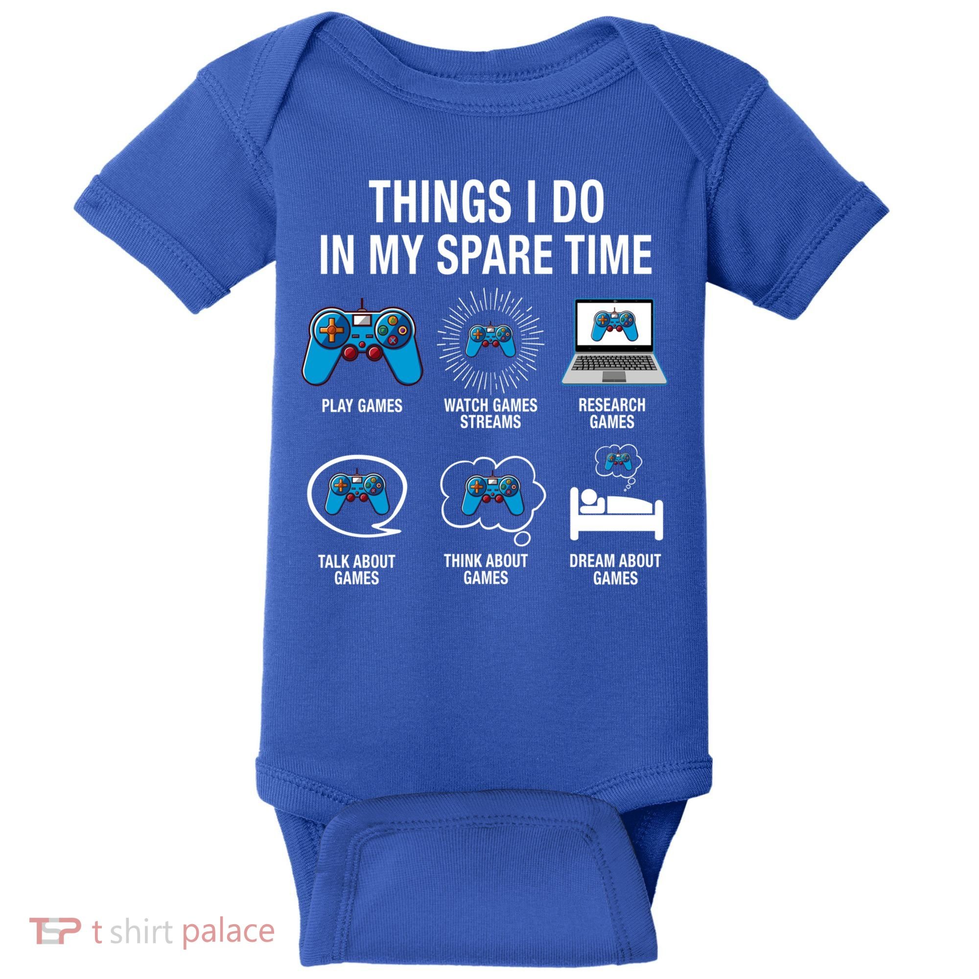 Things I Do In My Spare Time Funny Video Games Xmas Gamers Gift Baby Bodysuit