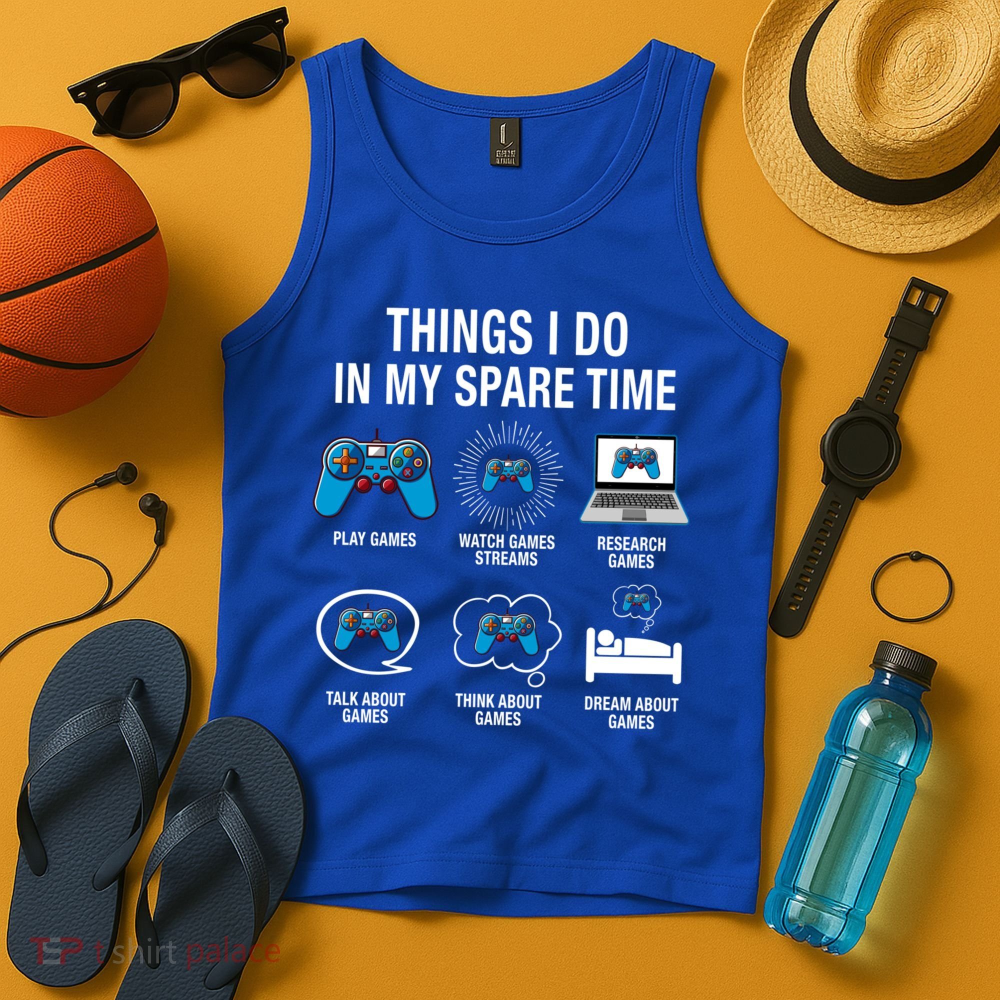 Things I Do In My Spare Time Funny Video Games Xmas Gamers Gift Tank Top