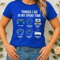 Things I Do In My Spare Time Funny Video Games Xmas Gamers Gift Women's T-Shirt thumb 2